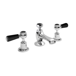 3 Tap Hole Basin Mixer - Hudson Reed BC407DL Chrome, Black/Chrome colour ,image 1
