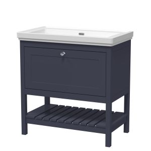 800mm Floor Standing Vanity & Basin 0TH - Hudson Reed BEX327H Blue, Blue colour ,image 1