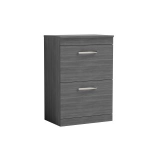 600mm Floor Standing Vanity With Worktop - Nuie ATH032W Anthracite Woodgrain, Brown/Grey colour ,image 1
