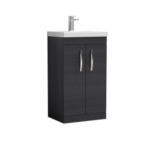 500mm Floor Standing Vanity With Basin 1 - Nuie ATH005A Charcoal Black, Hacienda Black colour ,image 1