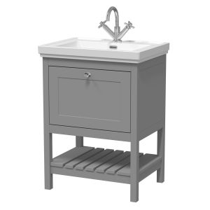 600mm Floor Standing Vanity & Basin 1TH - Hudson Reed BEX225A Grey, Grey colour ,image 1