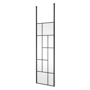 700mm Abstract Frame Wetroom Screen with Ceiling Posts - Hudson Reed BFCPB070 Matt Black, Black colour ,image 1