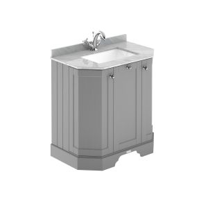 750mm 3-Door Angled Unit & Marble Top 1TH - Hudson Reed LOF216 Storm Grey, Grey colour ,image 1