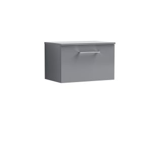 600mm Wall Hung 1 Drawer Vanity & Worktop - Nuie ARN2222W Grey, Grey colour ,image 1
