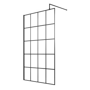 1000mm Framed Wetroom Screen - Hudson Reed WRSF10 Matt Black, Black colour ,image 1