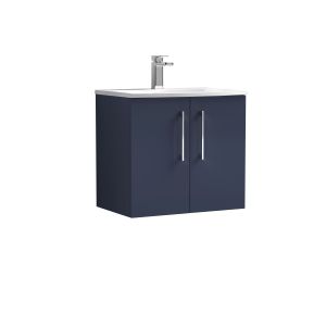 600mm Wall Hung 2-Door Vanity & Basin 4 - Nuie ARN2923G Blue, Blue colour ,image 1
