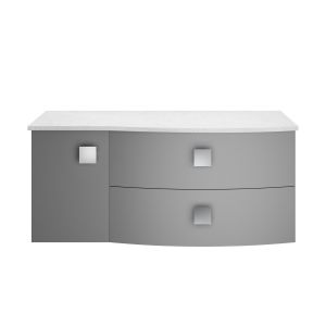1000mm Right Hand Cabinet With Marble Top - Hudson Reed SAR203R Dove Grey, Grey colour ,image 1