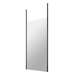 1100mm Wetroom Screen with Ceiling Posts - Hudson Reed BGPCP11 Matt Black, Black colour ,image 1