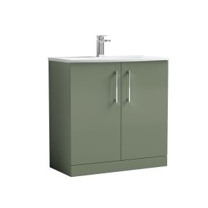 800mm Floor Standing 2 Door Vanity & Basin 4 - Nuie ARN805G Green, Green colour ,image 1