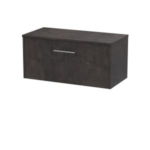 800mm Wall Hung 1 Drawer Vanity & Worktop - Hudson Reed JNU2625W Brown, Brown colour ,image 1