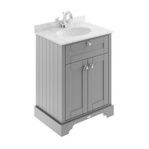 600mm Cabinet & Marble Top (1TH) - Hudson Reed LOF223 Storm Grey, Grey colour ,image 1
