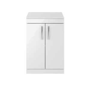 600mm Floor Standing Vanity With Worktop - Nuie ATH027W Gloss White, White colour ,image 1