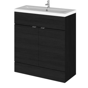 800mm Vanity Unit & Ceramic Basin - Hudson Reed CBI628A Charcoal Black, Hacienda Black colour ,image 1