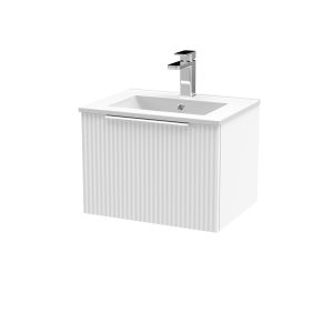 500mm Wall Hung Single Drawer Vanity & Basin 2 - Hudson Reed DFF191B White, White colour ,image 1