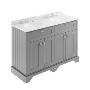 1200mm Cabinet & Double Marble Top (3TH) - Hudson Reed LOF267 Storm Grey, Grey colour ,image 1