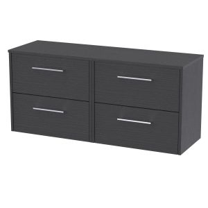 1200mm Wall Hung 4 Drawer Vanity & Worktop - Hudson Reed JNU2224W2 Grey, Grey colour ,image 1