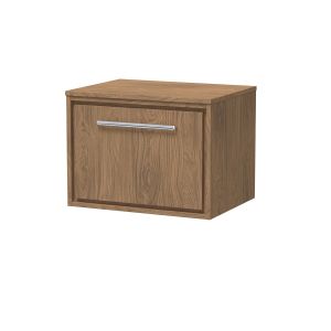 600mm Wall Hung Single Drawer Vanity with Worktop - Hudson Reed LIL2722W Oak, Oak colour ,image 1