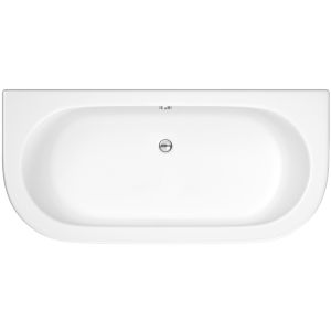 Curved Back To Wall Bath & Panel - Nuie BSG003 White, White colour ,image 1