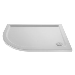 Slip Resistant Offset Quadrant Shower Tray LH 1000 x 800mm - Hudson Reed NSR108 European White, White colour ,image 1