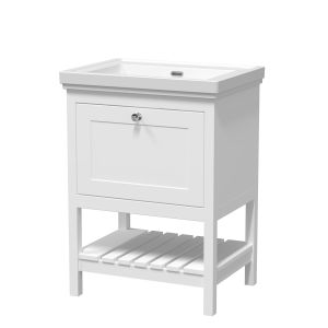 600mm Floor Standing Vanity & Basin 0TH - Hudson Reed BEX125H White, White colour ,image 1
