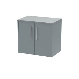 600mm Wall Hung 2 Door Vanity & Worktop - Hudson Reed JNU2323W Grey, Grey colour ,image 1