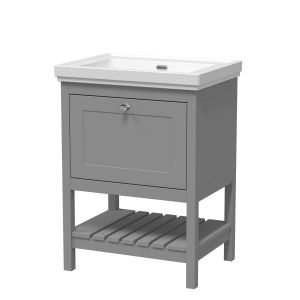 600mm Floor Standing Vanity & Basin 0TH - Hudson Reed BEX225H Grey, Grey colour ,image 1