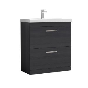 800mm Floor Standing Vanity With Basin 1 - Nuie ATH054A Charcoal Black, Hacienda Black colour ,image 1