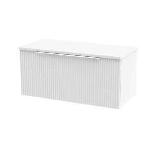 800mm Wall Hung Single Drawer Vanity & Worktop - Hudson Reed DFF196W White, White colour ,image 1