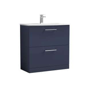 800mm Floor Standing 2-Drawer Vanity & Basin 4 - Nuie ARN2935G Blue, Blue colour ,image 1