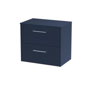 600mm Wall Hung 2-Drawer Vanity & Worktop - Hudson Reed JNU2924W Blue, Blue colour ,image 1