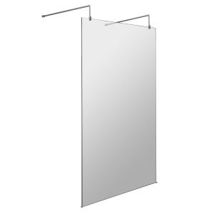 1100mm Wetroom Screen with Arms and Feet - Hudson Reed GPAF11 Chrome, Chrome colour ,image 1