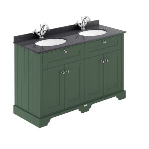 1200mm Cabinet & Double Marble Top (1TH) - Hudson Reed LOF863 Hunter Green, Green colour ,image 1