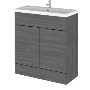 800mm Vanity Unit & Ceramic Basin - Hudson Reed CBI528A Anthracite Woodgrain, Brown/Grey colour ,image 1