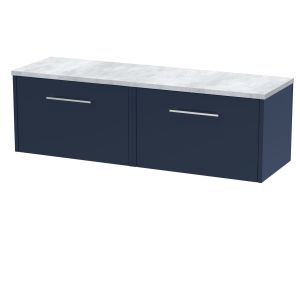 1200 Wall Hung 2-Drawer Vanity & Laminate Worktop - Hudson Reed JNU2922LBG2 Blue, Blue colour ,image 1