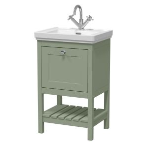 500mm Floor Standing Vanity & Basin 1TH - Hudson Reed BEX823A Green, Green colour ,image 1