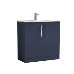 800mm Floor Standing 2-Door Vanity & Basin 2 - Nuie ARN2905B Blue, Blue colour ,image 1