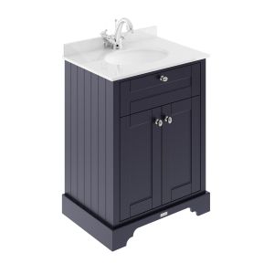 600mm Cabinet & Marble Top (1TH) - Hudson Reed LOF322 Twilight Blue, Blue colour ,image 1