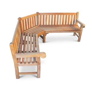 Queensbury 5-6 Seat 2120mm Curved Corner Grade A TeakWooden Garden Bench