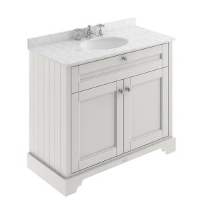 1000mm Cabinet & Marble Top (3TH) - Hudson Reed LOF481 Timeless Sand, Grey colour ,image 1