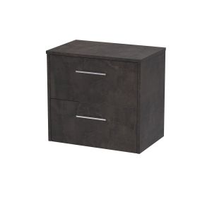 600mm Wall Hung 2 Drawer Vanity & Worktop - Hudson Reed JNU2624W Brown, Brown colour ,image 1