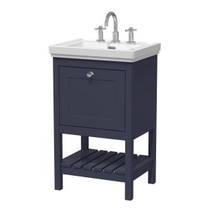 500mm Floor Standing Vanity & Basin 3TH - Hudson Reed BEX323B Blue, Blue colour ,image 1