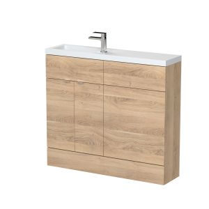 1000mm Combination Vanity & WC Compact - Hudson Reed CBI3042 Oak, Oak colour ,image 1