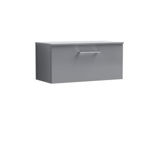 800mm Wall Hung 1 Drawer Vanity & Worktop - Nuie ARN2225W Grey, Grey colour ,image 1