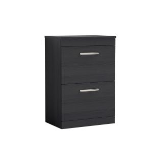 600mm Floor Standing Vanity With Worktop - Nuie ATH033W Charcoal Black, Hacienda Black colour ,image 1
