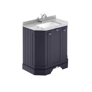 750mm 3-Door Angled Unit & Marble Top 1TH - Hudson Reed LOF316 Twilight Blue, Blue colour ,image 1