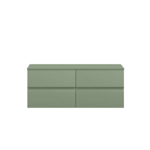 1200 Wall Hung 4 Drawer Unit & Worktop - Hudson Reed URB804W2 Green, Green colour ,image 1