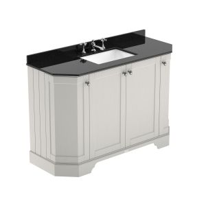 1200mm 4-Door Angled Unit & Marble Top 3TH - Hudson Reed LOF459 Timeless Sand, Grey colour ,image 1