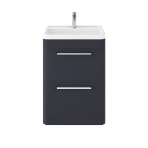Floor Standing 600mm Cabinet & Basin - Hudson Reed SOL301 Indigo Blue, Blue colour ,image 1