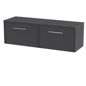 1200mm Wall Hung 2 Drawer Vanity & Worktop - Hudson Reed JNU2222W2 Grey, Grey colour ,image 1