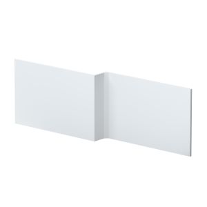 1700mm Square Shower Bath Front Panel - Hudson Reed MOF173 Satin White, White colour ,image 1